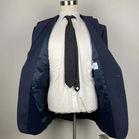 44L Calvin Klein Men's Slim-Fit Wool-Blend Stretch‎ Suit Jackets E06792